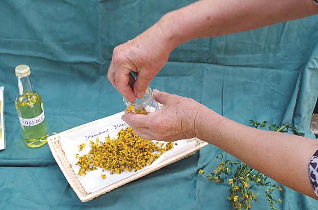 Johanniskraut blüten in Einmach-Glas